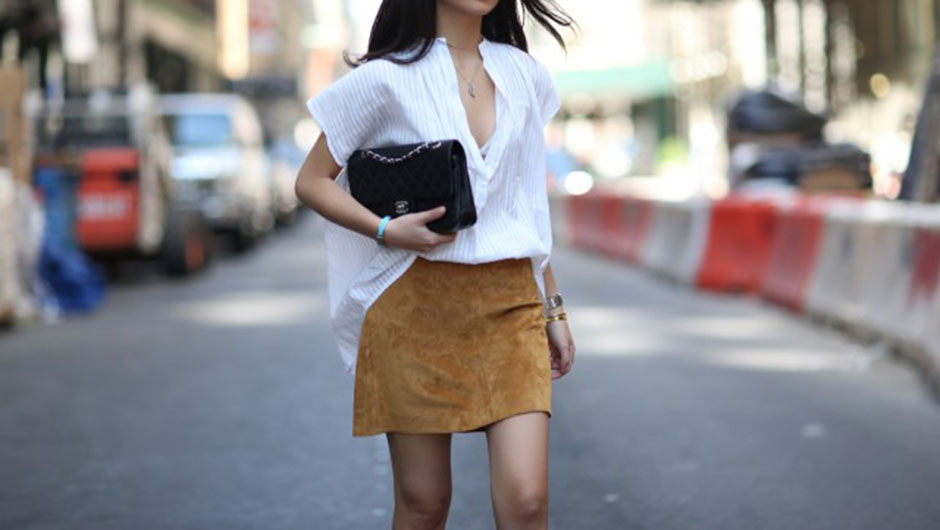 What to Wear with Suede Skirt